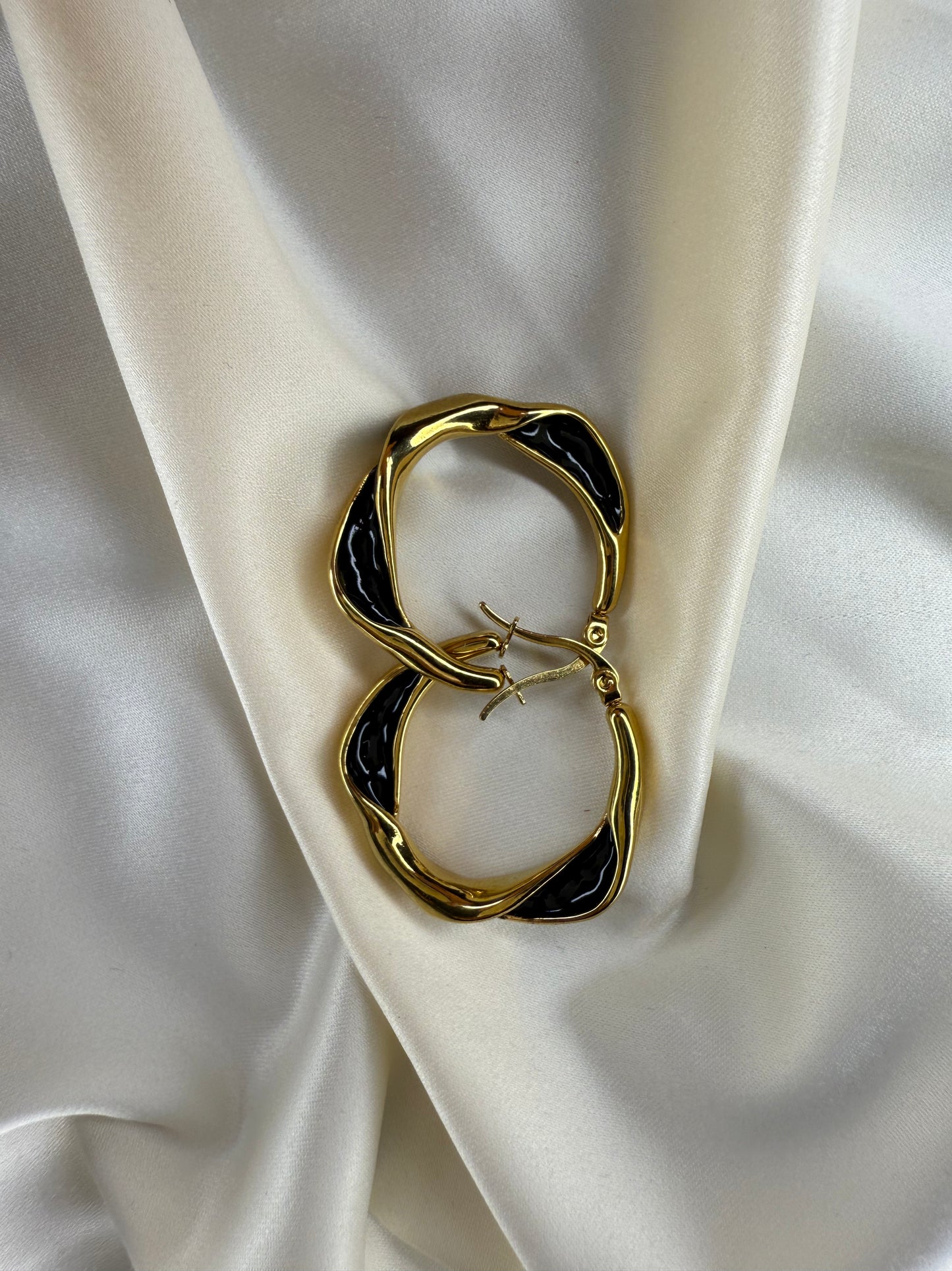 Black golden hoops