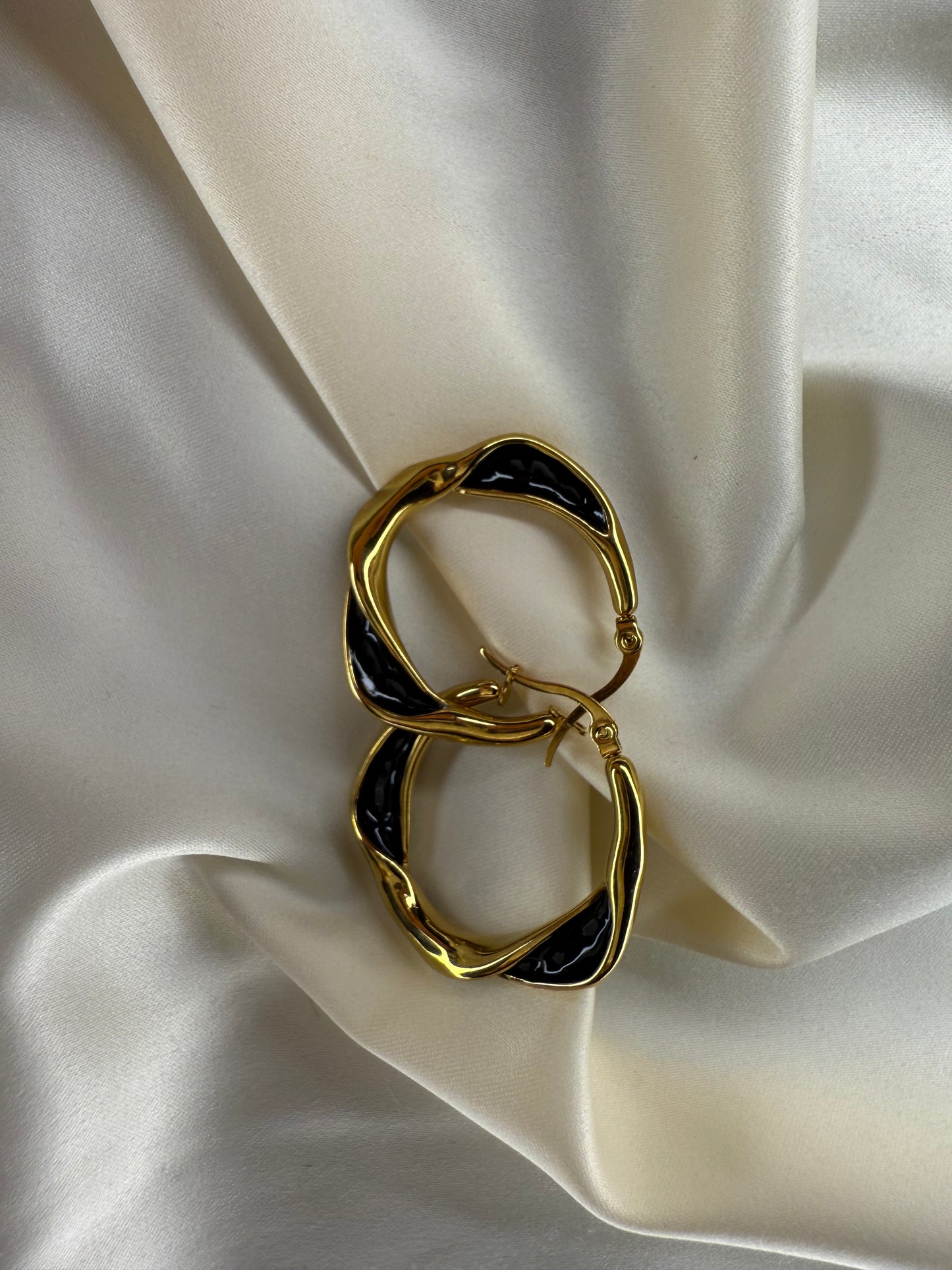 Black golden hoops